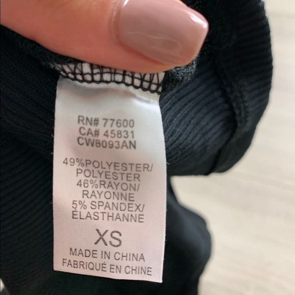 Anthropologie Chaser Rib Henley Snap Front Black Top - Picture 9 of 12